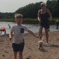 Freddie at the beach with his family