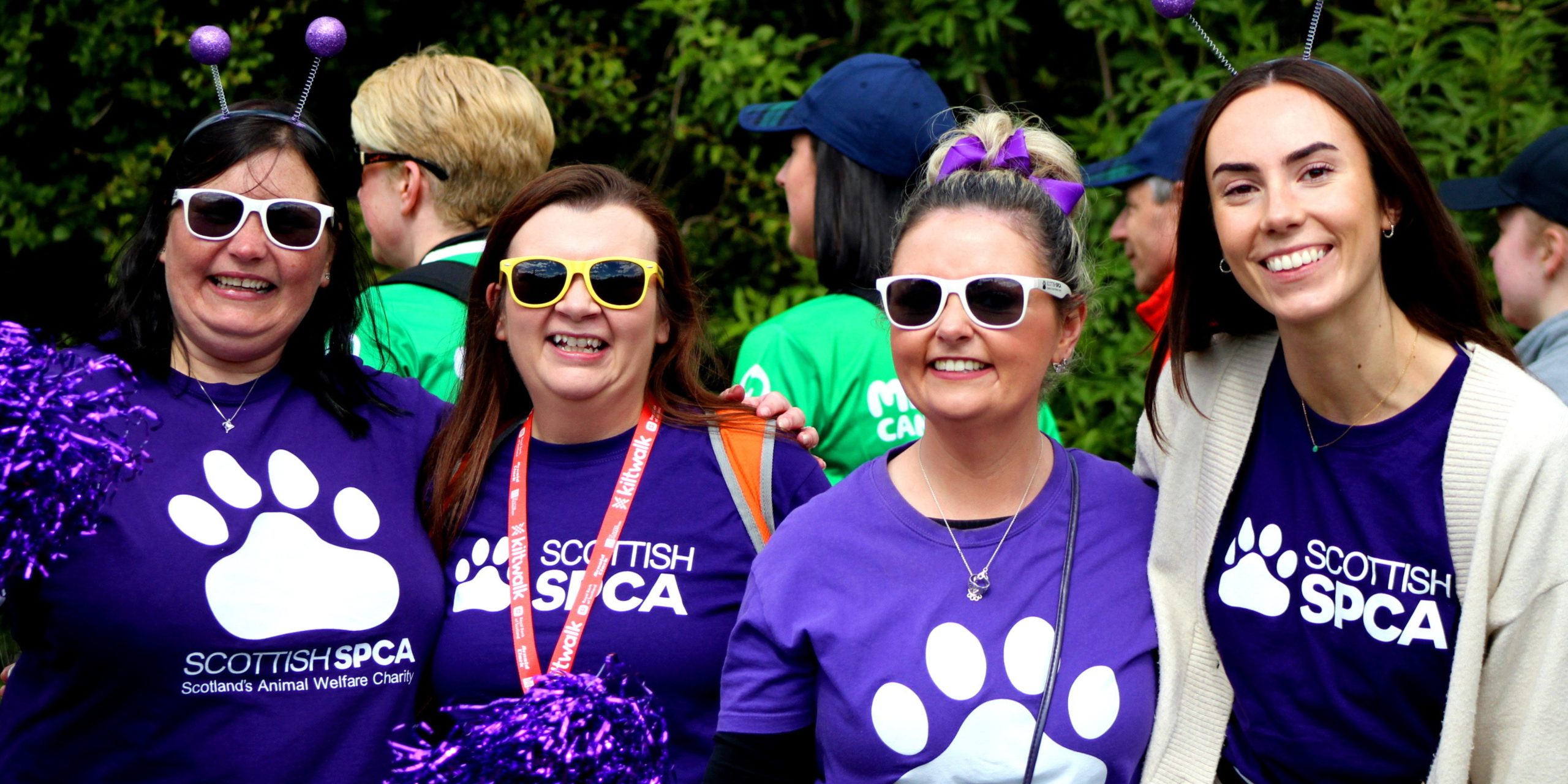 Team of 4 Scottish SPCA walkers for the kiltwalk in 2024.